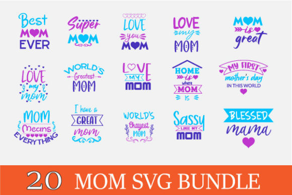 Mom Svg Bundle Color: Graphics for Crafts
